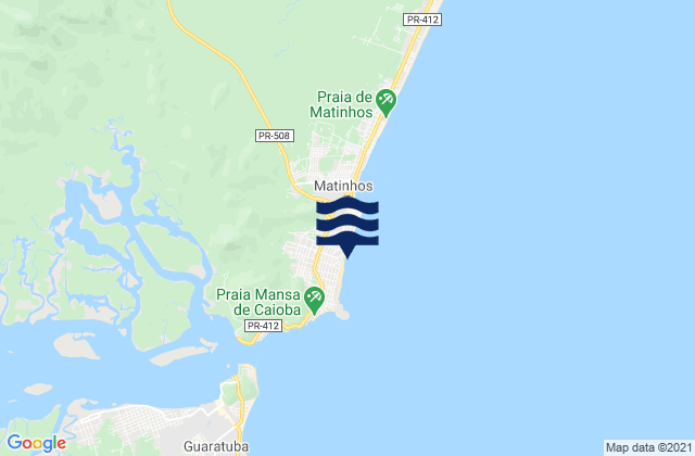 Mapa da tábua de marés em Caioba, Brazil