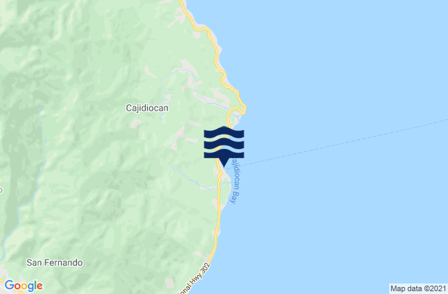 Mapa da tábua de marés em Cajidiocan, Philippines