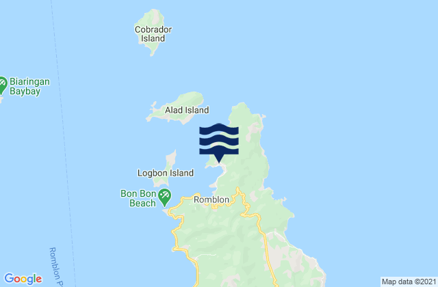 Mapa da tábua de marés em Cajimos, Philippines
