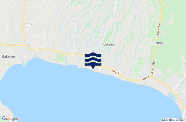 Mapa da tábua de marés em Calaca, Philippines