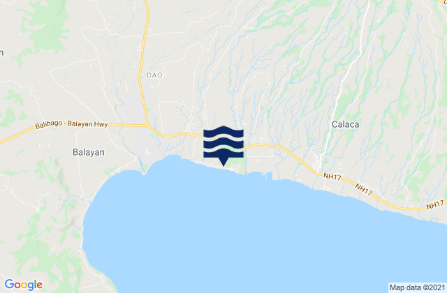 Mapa da tábua de marés em Calantas, Philippines