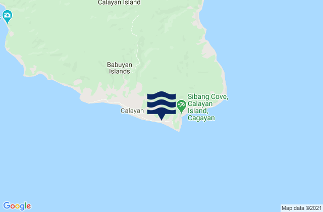 Mapa da tábua de marés em Calayan Island, Philippines