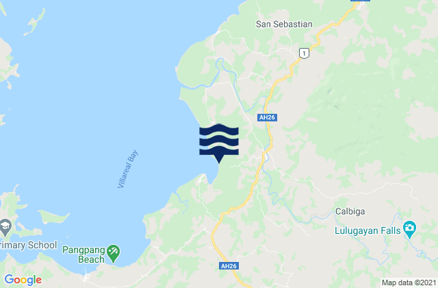 Mapa da tábua de marés em Calbiga, Philippines