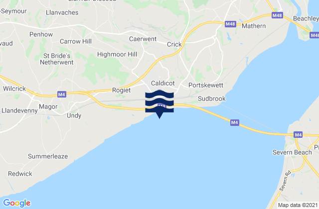 Mapa da tábua de marés em Caldicot, United Kingdom