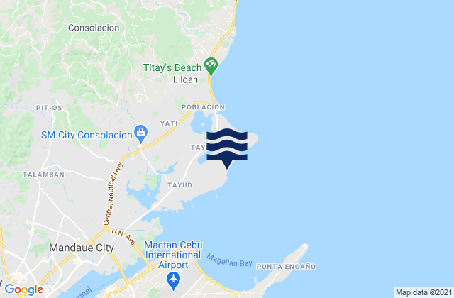 Mapa da tábua de marés em Calero, Philippines