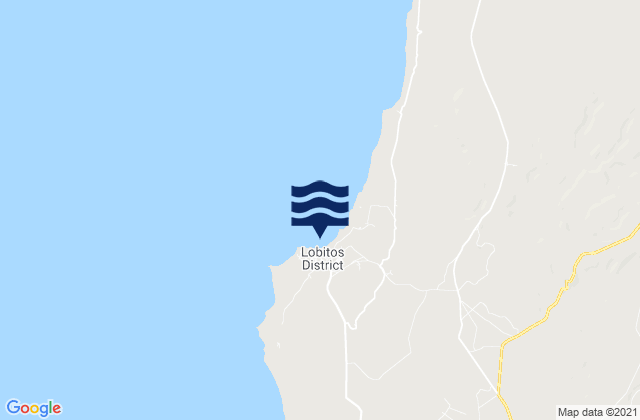 Mapa da tábua de marés em Caleta Lobitos, Peru