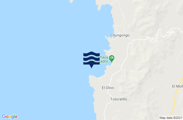 Mapa da tábua de marés em Caleta Totoralillo, Chile