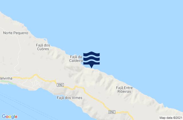 Mapa da tábua de marés em Calheta de São Jorge, Portugal