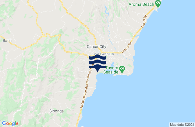 Mapa da tábua de marés em Calidñgan, Philippines