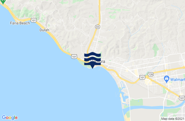 Mapa da tábua de marés em California Street (C Street), United States