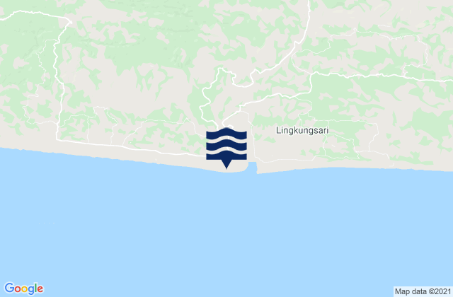 Mapa da tábua de marés em Calingcing, Indonesia