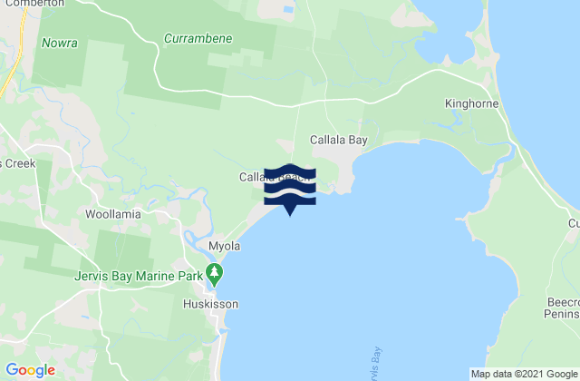 Mapa da tábua de marés em Callala Beach, Australia