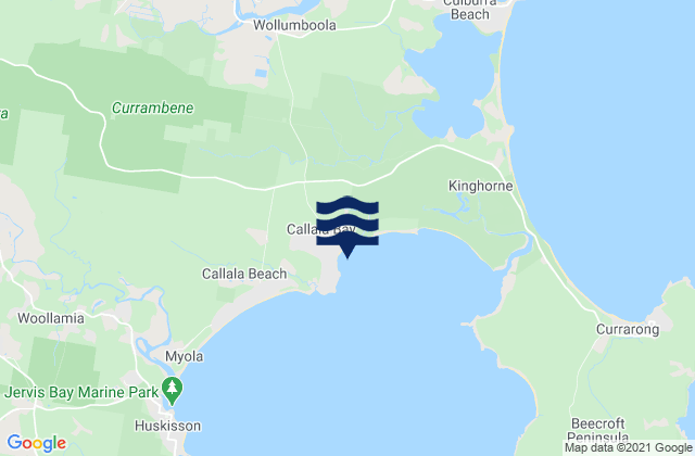 Mapa da tábua de marés em Callala, Australia