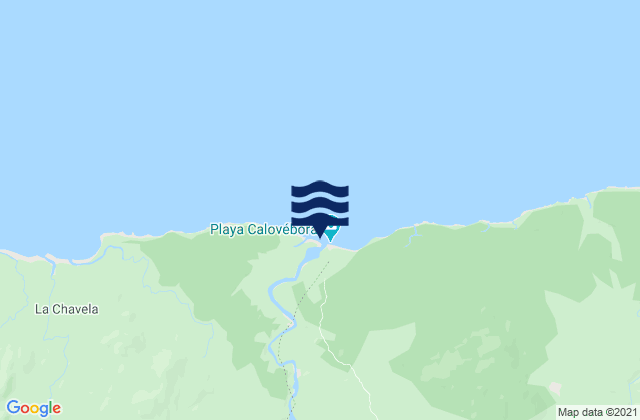 Mapa da tábua de marés em Calovébora, Panama