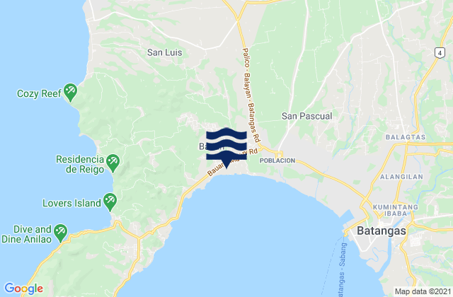 Mapa da tábua de marés em Calumpang, Philippines