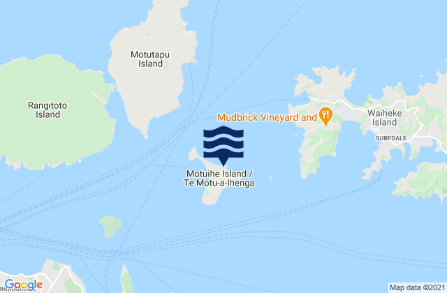 Mapa da tábua de marés em Calypso Bay (Otamarau Bay), New Zealand