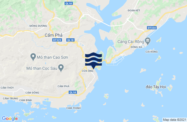 Mapa da tábua de marés em Cam Pha, Vietnam