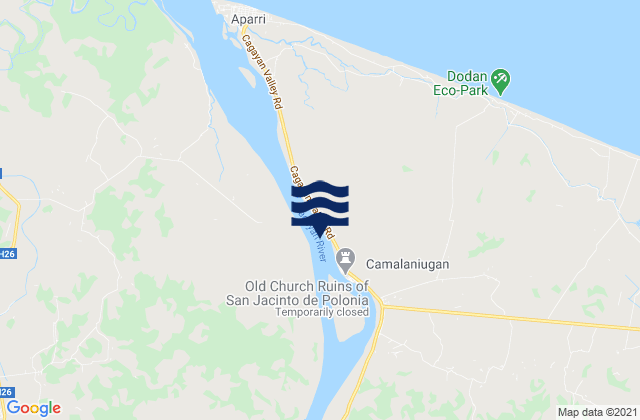 Mapa da tábua de marés em Camalaniugan (Cagayan River), Philippines