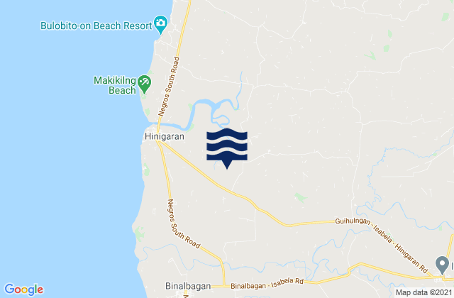 Mapa da tábua de marés em Camangcamang, Philippines