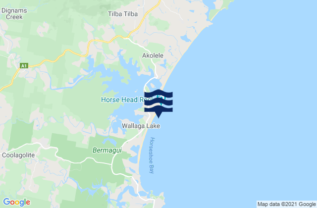 Mapa da tábua de marés em Camel Rock, Australia