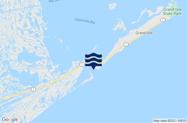 Mapa da tábua de marés em Caminada Pass Barataria Bay, United States