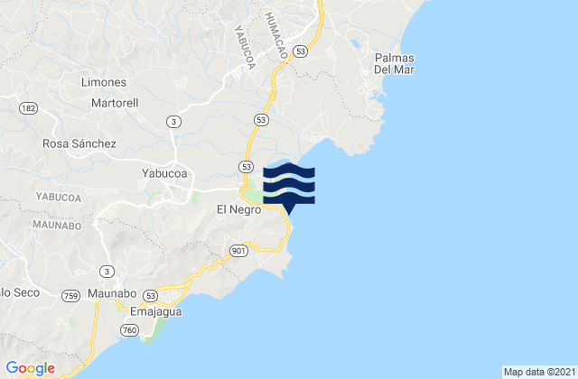 Mapa da tábua de marés em Camino Nuevo Barrio, Puerto Rico