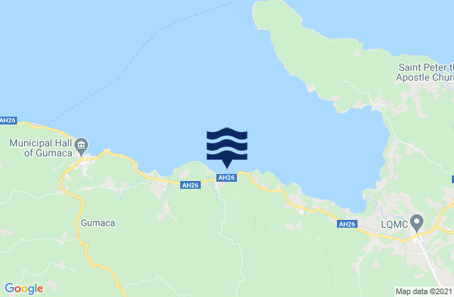 Mapa da tábua de marés em Camohaguin, Philippines