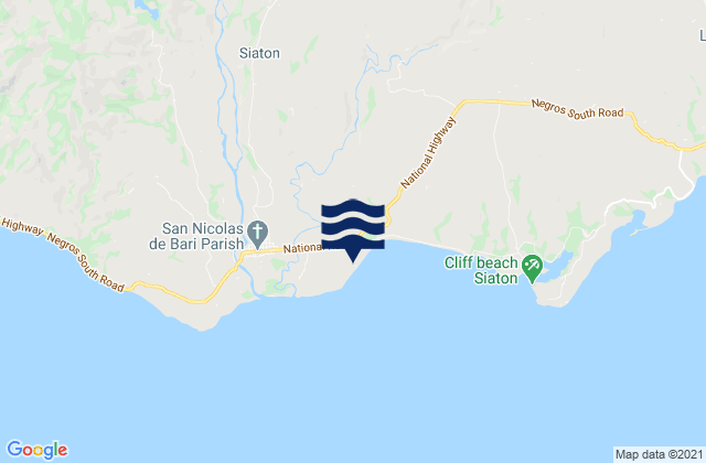 Mapa da tábua de marés em Canauay, Philippines