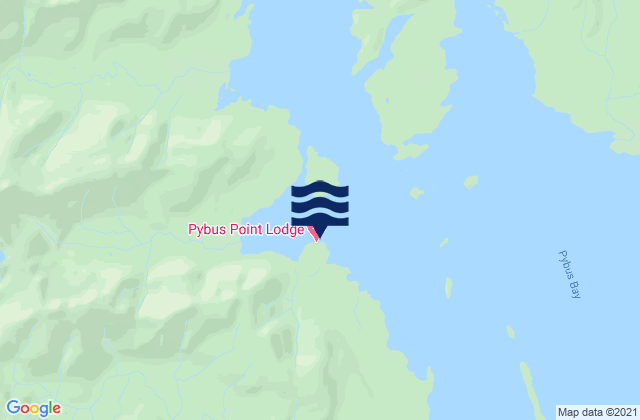 Mapa da tábua de marés em Cannery Cove Pybus Bay, United States