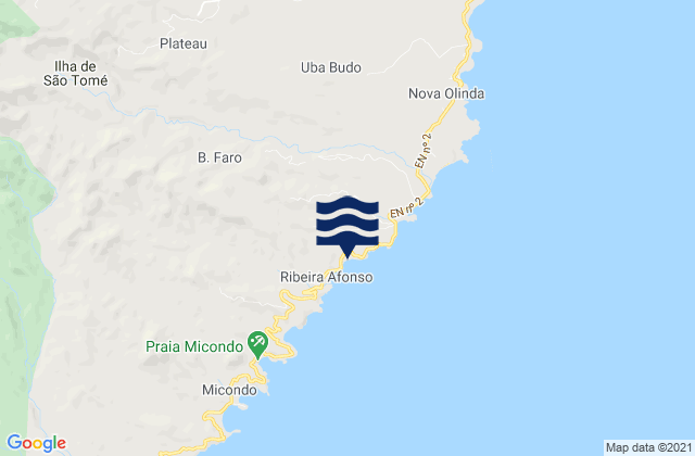 Mapa da tábua de marés em Cantagalo District, Sao Tome and Principe