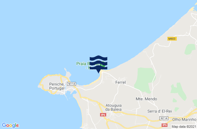 Mapa da tábua de marés em Cantinho Da Baia, Portugal