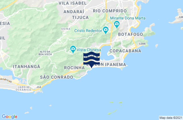 Mapa da tábua de marés em Canto do Leblon, Brazil