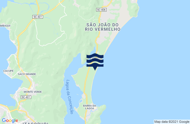 Mapa da tábua de marés em Canto do Moreira, Brazil