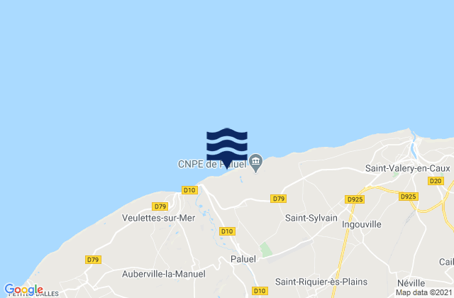Mapa da tábua de marés em Cany-Barville, France
