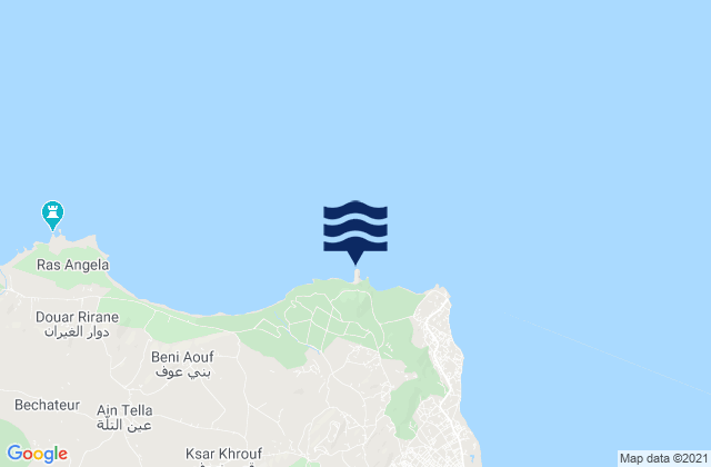 Mapa da tábua de marés em Cap Blanc, Tunisia