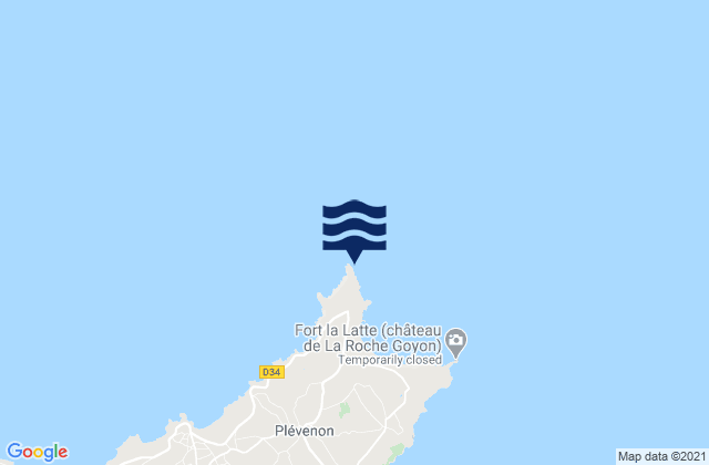 Mapa da tábua de marés em Cap Fréhel, France