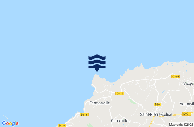 Mapa da tábua de marés em Cap Lévi, France