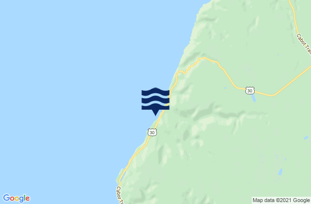 Mapa da tábua de marés em Cap Rouge, Canada