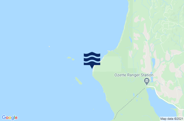 Mapa da tábua de marés em Cape Alava, United States