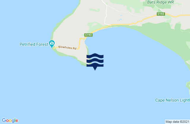 Mapa da tábua de marés em Cape Bridgewater, Australia