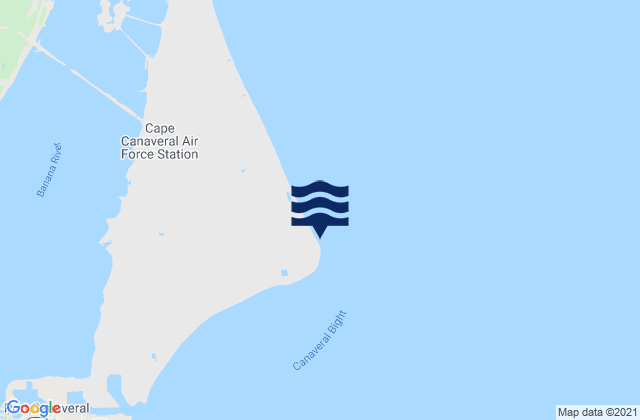 Mapa da tábua de marés em Cape Canaveral, United States