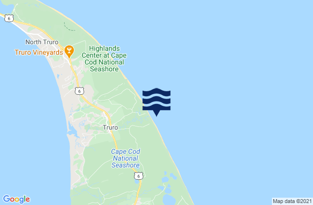Mapa da tábua de marés em Cape Cod Lighthouse, United States