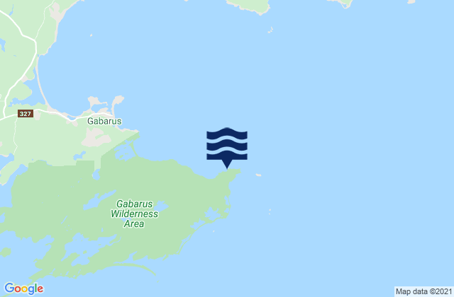 Mapa da tábua de marés em Cape Gabarus, Canada