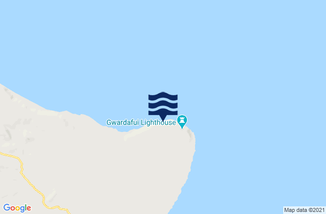 Mapa da tábua de marés em Cape Guardafui (Ras Asir), Somalia