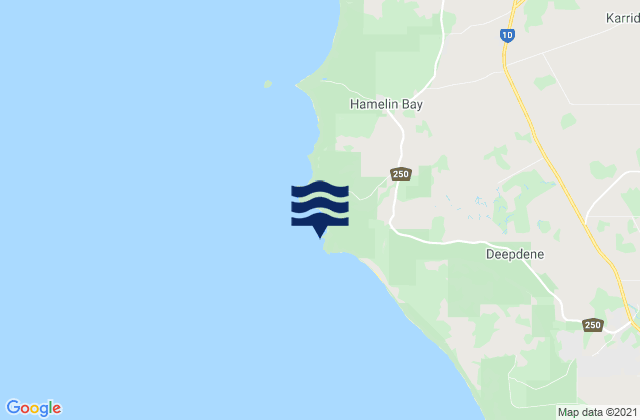 Mapa da tábua de marés em Cape Hamelin, Australia
