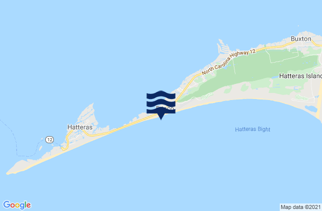 Mapa da tábua de marés em Cape Hatteras (fishing pier), United States