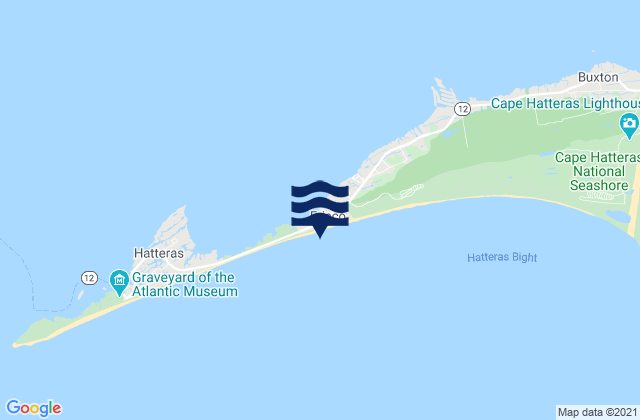 Mapa da tábua de marés em Cape Hatteras Fishing Pier, United States