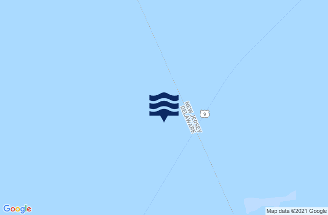 Mapa da tábua de marés em Cape Henlopen 5 miles north of, United States