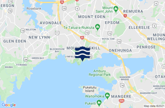 Mapa da tábua de marés em Cape Horn, New Zealand