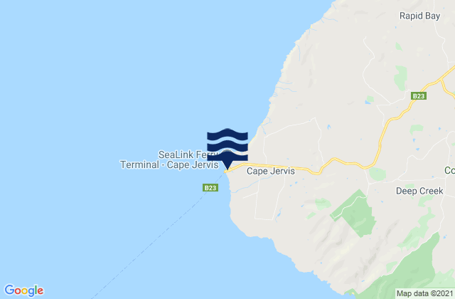 Mapa da tábua de marés em Cape Jervis Port, Australia